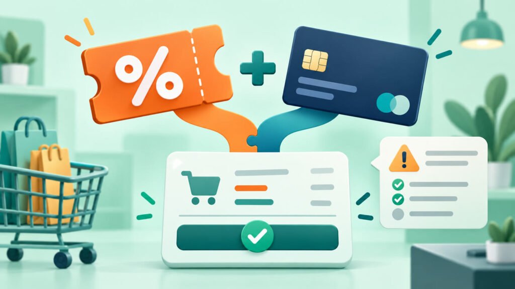 Illustration showing a coupon combined with an eligible bank offer