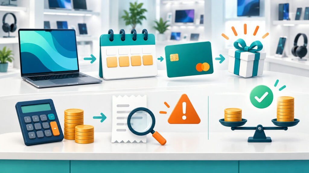 Illustration explaining instalment offers and extra-cost checks