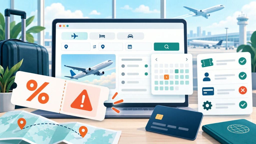 Illustration showing common flight-coupon restrictions to check