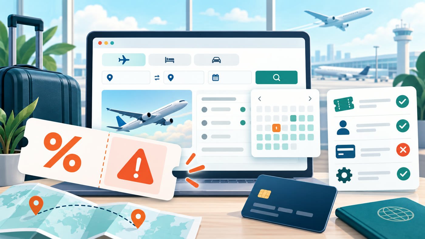 Illustration showing common flight-coupon restrictions to check