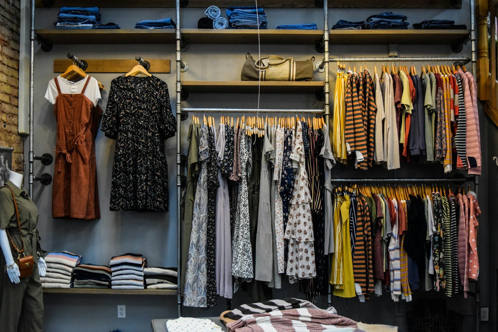 Assorted clothing illustrating a fashion sale comparison