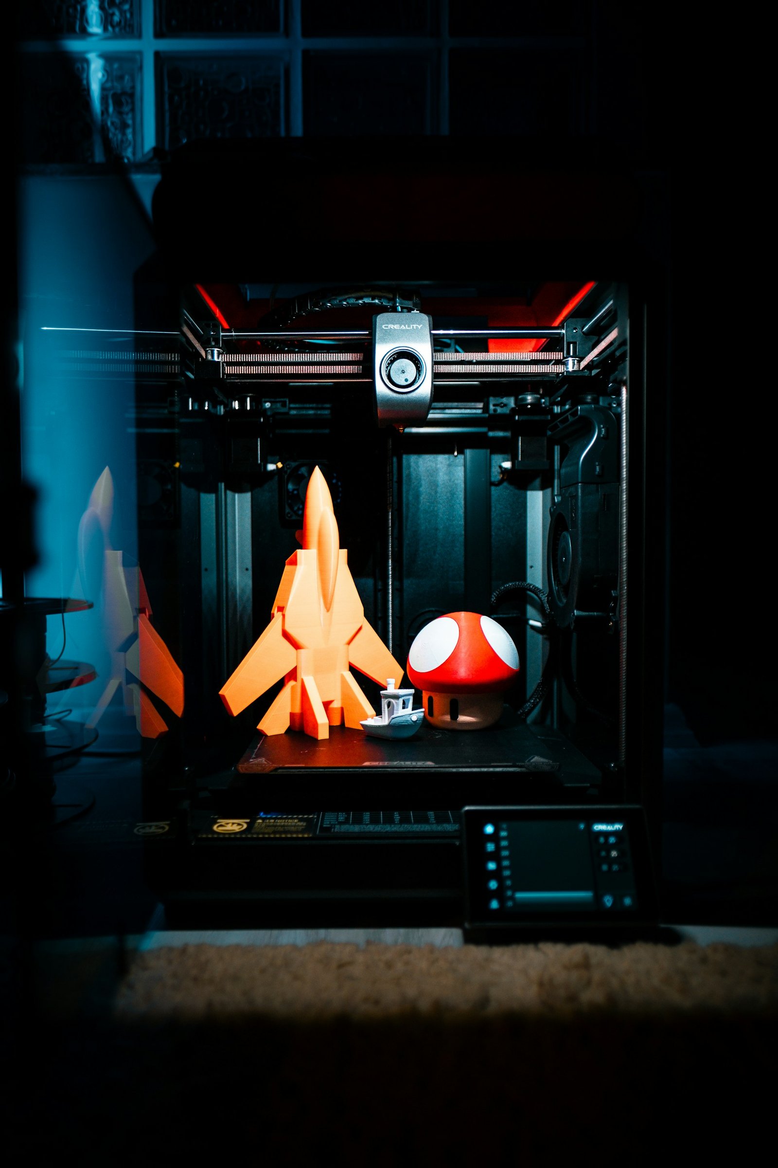 Desktop 3D printer in a home maker workspace